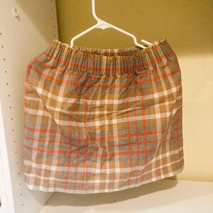 J. Crew Brown and Tan Smocked Bubble Mini Skirt